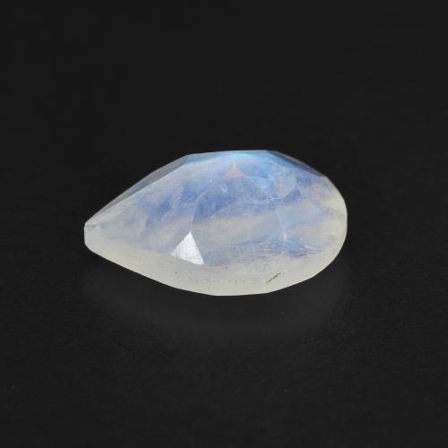 Pietra di luna arcobaleno naturale bianco da 1,37 ct, taglio a pera, traslucido