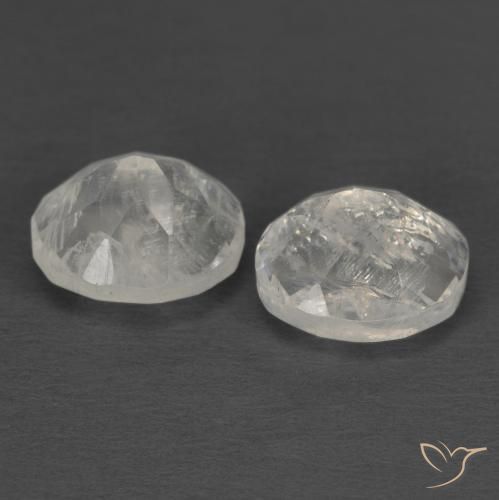 Gemme di Pietra di luna arcobaleno Bianco bluastro naturale da 2.39 ct, Ovale, Trasparente