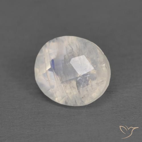 1.21ct Naturale Bianco bluastro Pietra di luna arcobaleno, Ovale, Trasparente