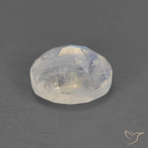 Pietra di luna arcobaleno Bianco bluastro naturale da 1.18 ct, Ovale, Traslucido