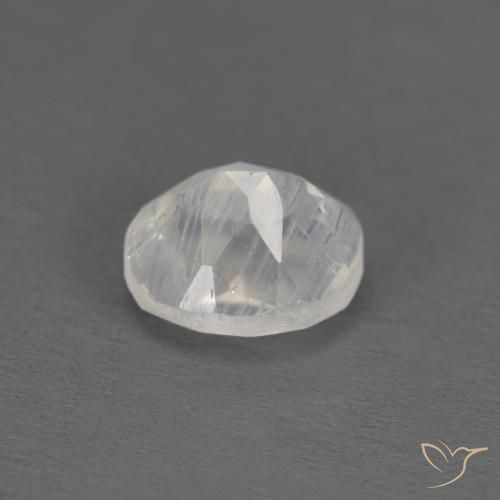 Pietra di luna arcobaleno Bianco bluastro naturale da 1.25 ct, Ovale, Trasparente