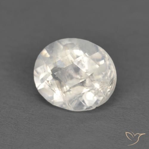 Pietra di luna arcobaleno Bianco bluastro naturale da 1.09 ct, Ovale, Trasparente