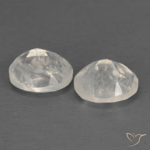 Gemme di Pietra di luna arcobaleno Bianco bluastro naturale da 2.19 ct, Ovale, Trasparente