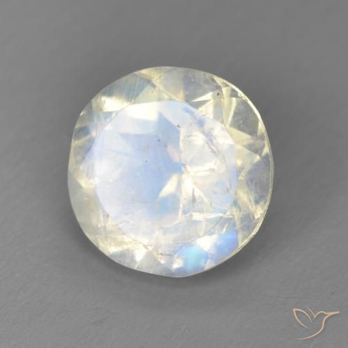 Pietra di luna arcobaleno Bianco bluastro naturale da 2.49 ct, Rotondo, Trasparente
