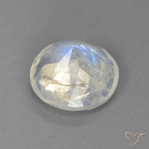Pietra di luna arcobaleno Bianco bluastro naturale da 2.49 ct, Rotondo, Trasparente