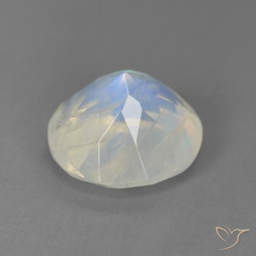 Pietra di luna arcobaleno Bianco bluastro naturale da 3.50 ct, Rotondo, Trasparente