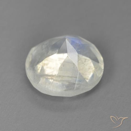 Pietra di luna arcobaleno Bianco bluastro naturale da 2.55 ct, Rotondo, Trasparente