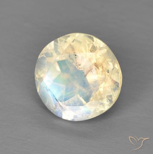 Pietra di luna arcobaleno Bianco bluastro naturale da 1.86 ct, Rotondo, Trasparente