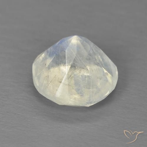 Pietra di luna arcobaleno Bianco bluastro naturale da 2.03 ct, Rotondo, Trasparente
