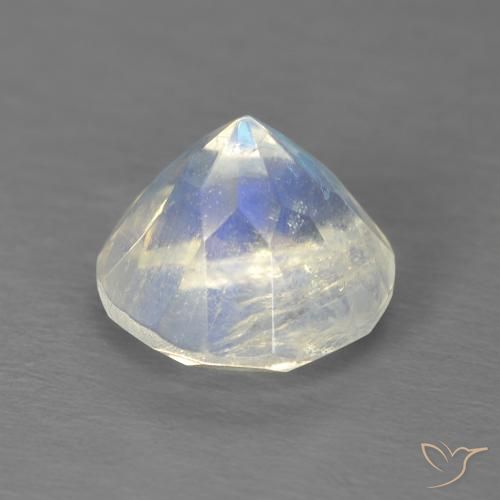 Pietra di luna arcobaleno Bianco bluastro naturale da 2.98 ct, Rotondo, Trasparente