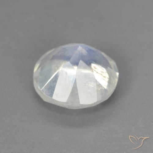 Pietra di luna arcobaleno Bianco bluastro naturale da 1.34 ct, Rotondo, Trasparente