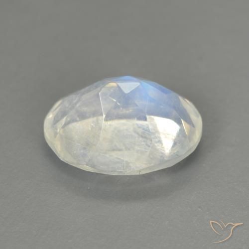 Pietra di luna arcobaleno Bianco bluastro naturale da 1.92 ct, Ovale, Trasparente