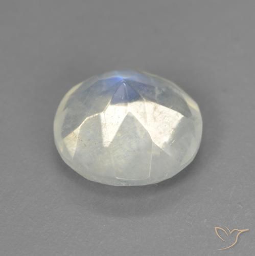 Pietra di luna arcobaleno Bianco bluastro naturale da 1.90 ct, Rotondo, Trasparente