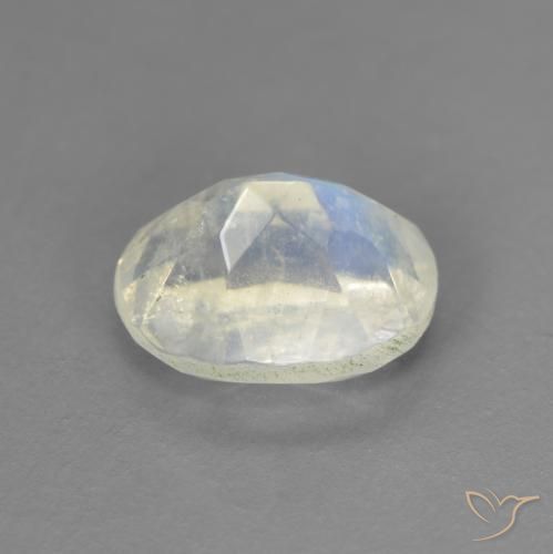 Pietra di luna arcobaleno Bianco bluastro naturale da 1.52 ct, Ovale, Trasparente