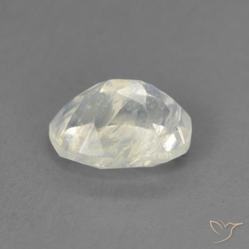 Pietra di luna arcobaleno Bianco bluastro naturale da 1.47 ct, Ovale, Trasparente