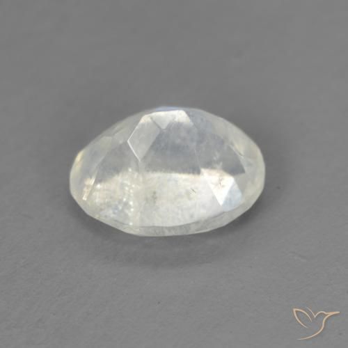 Pietra di luna arcobaleno Bianco bluastro naturale da 1.30 ct, Ovale, Trasparente