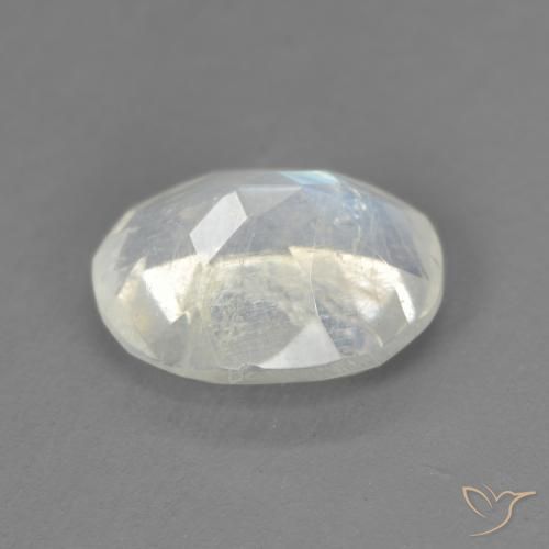 Pietra di luna arcobaleno Bianco bluastro naturale da 1.85 ct, Ovale, Trasparente