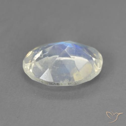 Pietra di luna arcobaleno Bianco bluastro naturale da 1.62 ct, Ovale, Trasparente