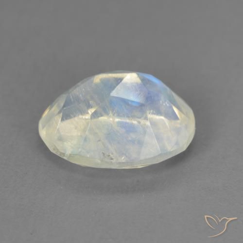 Pietra di luna arcobaleno Bianco bluastro naturale da 1.94 ct, Ovale, Trasparente