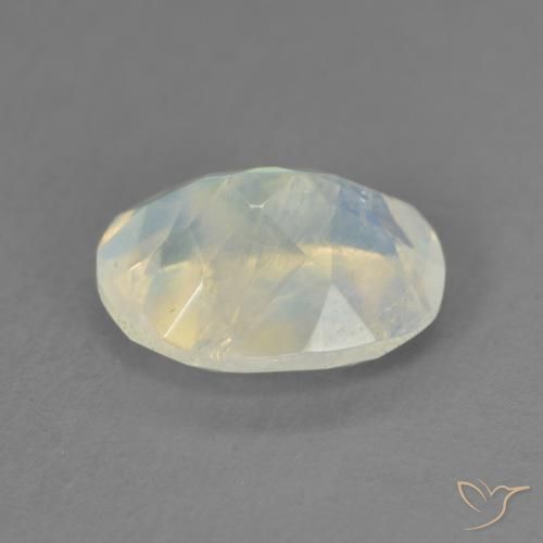 Pietra di luna arcobaleno Bianco bluastro naturale da 1.82 ct, Ovale, Trasparente