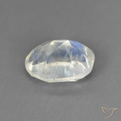 Pietra di luna arcobaleno Bianco bluastro naturale da 1.44 ct, Ovale, Trasparente