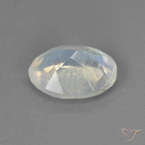 Pietra di luna arcobaleno Bianco bluastro naturale da 1.75 ct, Ovale, Trasparente