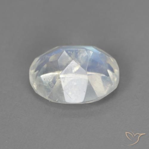Pietra di luna arcobaleno Bianco bluastro naturale da 2.13 ct, Ovale, Trasparente