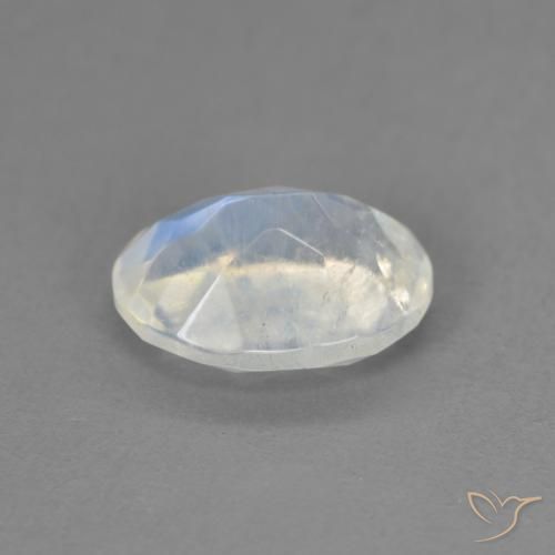 Pietra di luna arcobaleno Bianco bluastro naturale da 1.60 ct, Ovale, Trasparente