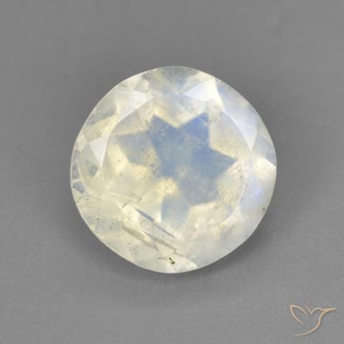 Pietra di luna arcobaleno Bianco bluastro naturale da 2.38 ct, Rotondo, Trasparente
