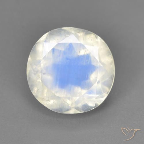 2.54ct Naturale Bianco bluastro Pietra di luna arcobaleno, Ovale, Trasparente