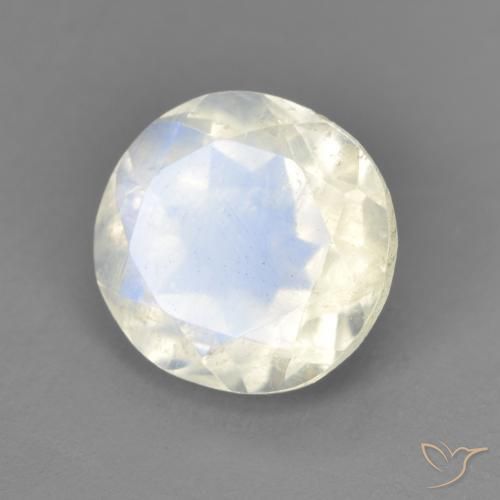 Pietra di luna arcobaleno Bianco bluastro naturale da 2.54 ct, Ovale, Trasparente