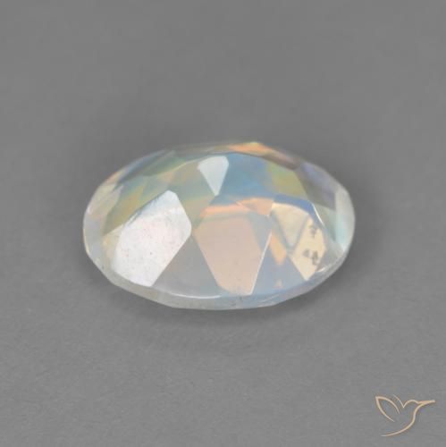 Pietra di luna arcobaleno Bianco bluastro naturale da 1.67 ct, Ovale, Trasparente