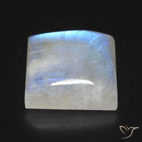 Pietra di luna arcobaleno Bianco bluastro naturale da 42.13 ct, Quadrato, Trasparente