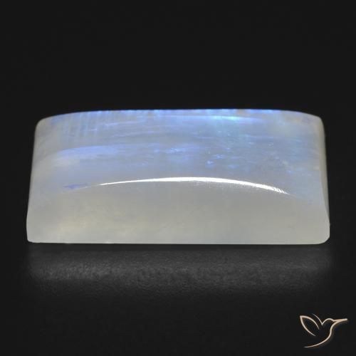 Pietra di luna arcobaleno Bianco bluastro naturale da 26.11 ct, Taglio a baguette, Trasparente