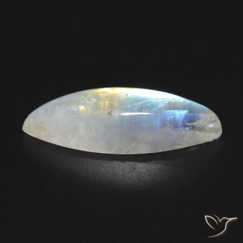 Pietra di luna arcobaleno Bianco bluastro naturale da 7.91 ct, Taglio marquise, Trasparente