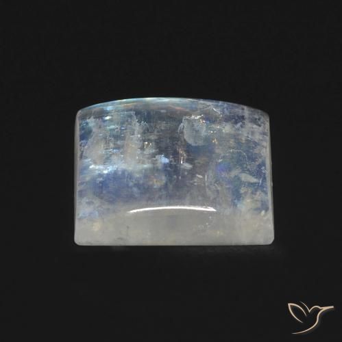 Pietra di luna arcobaleno Bianco bluastro naturale da 5.32 ct, Quadrato, Trasparente
