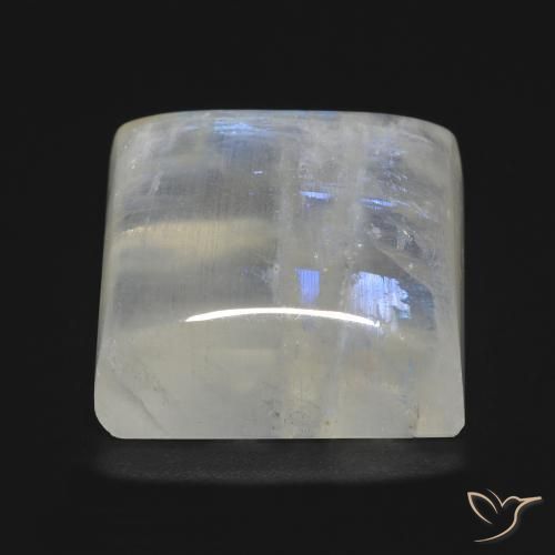Pietra di luna arcobaleno Bianco bluastro naturale da 23.18 ct, Quadrato, Trasparente