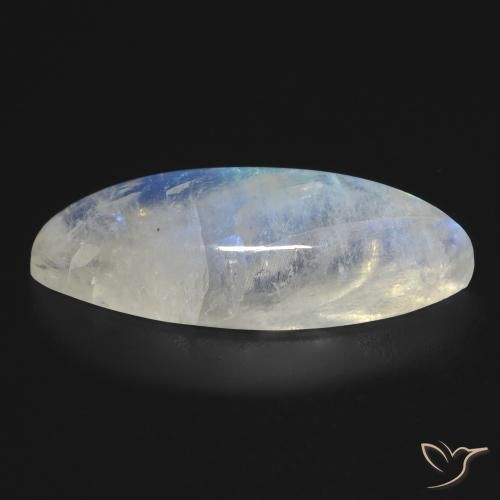 Pietra di luna arcobaleno Bianco bluastro naturale da 10.03 ct, Taglio marquise, Trasparente
