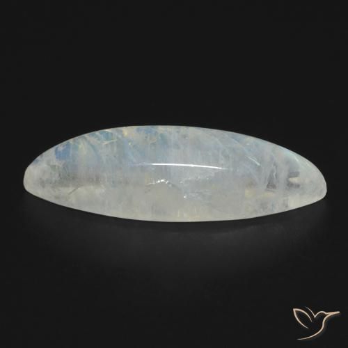 Pietra di luna arcobaleno Bianco bluastro naturale da 6.60 ct, Taglio marquise, Trasparente
