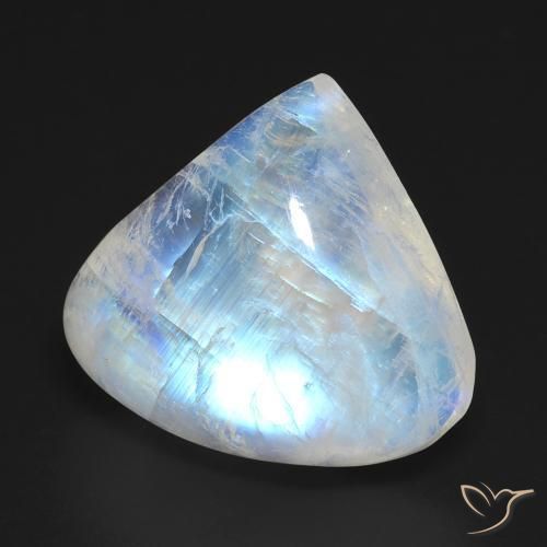 Pietra di luna arcobaleno Bianco bluastro naturale da 13.53 ct, Forma a pera, Trasparente