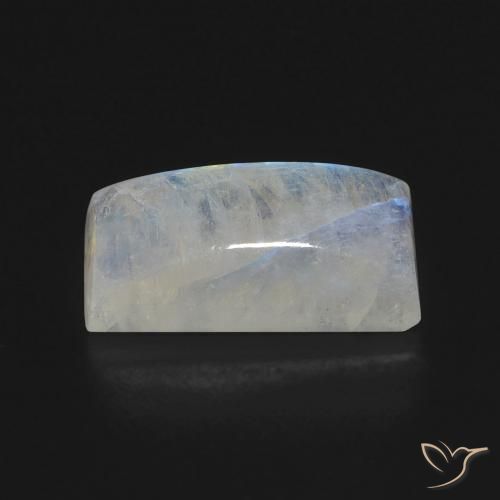 Pietra di luna arcobaleno Bianco bluastro naturale da 6.47 ct, Taglio a baguette, Trasparente