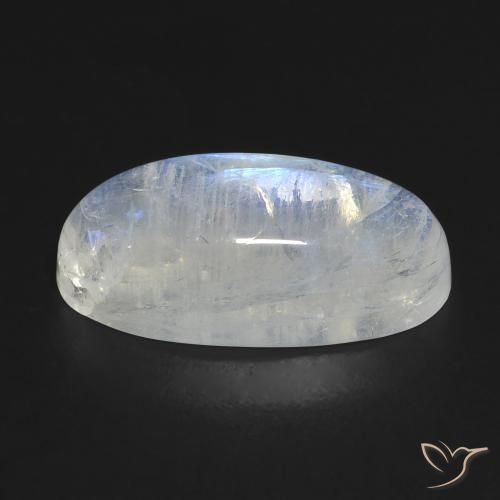 Pietra di luna arcobaleno naturale bianco da 12,12 ct, taglio ovale, trasparente