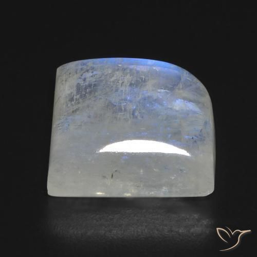 Pietra di luna arcobaleno Bianco bluastro naturale da 15.23 ct, Taglio a fantasia, Trasparente