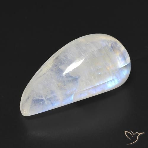 9.10ct Naturale Bianco bluastro Pietra di luna arcobaleno, Taglio a fantasia, Trasparente
