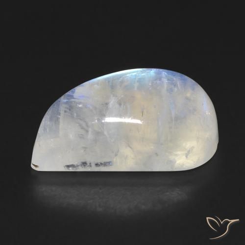 Pietra di luna arcobaleno Bianco bluastro naturale da 9.35 ct, Taglio a fantasia, Trasparente