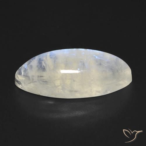 Pietra di luna arcobaleno Bianco bluastro naturale da 5.97 ct, Taglio marquise, Trasparente
