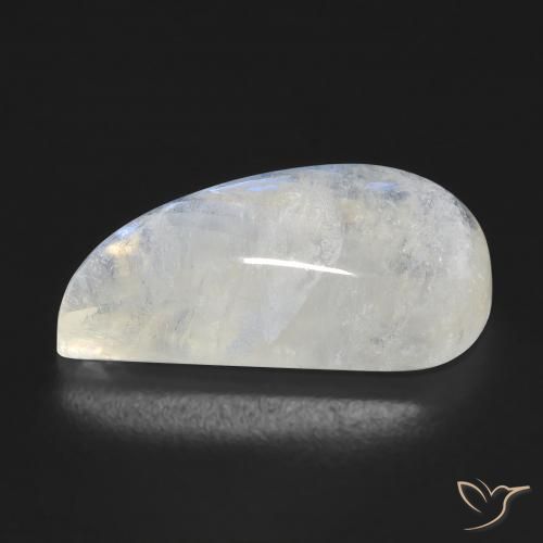 Pietra di luna arcobaleno Bianco bluastro naturale da 9.01 ct, Taglio a fantasia, Trasparente