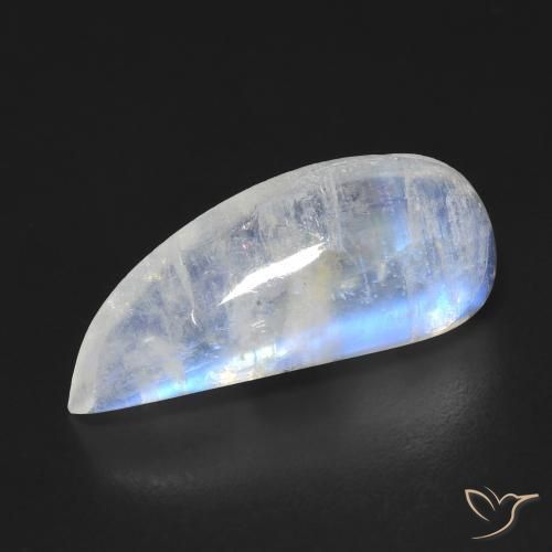6.69ct Naturale Bianco bluastro Pietra di luna arcobaleno, Taglio a fantasia, Trasparente