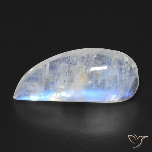 Pietra di luna arcobaleno Bianco bluastro naturale da 6.69 ct, Taglio a fantasia, Trasparente