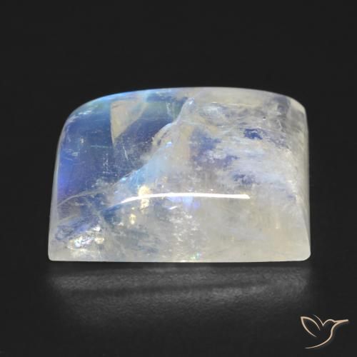 Pietra di luna arcobaleno Bianco bluastro naturale da 16.19 ct, Taglio a fantasia, Trasparente